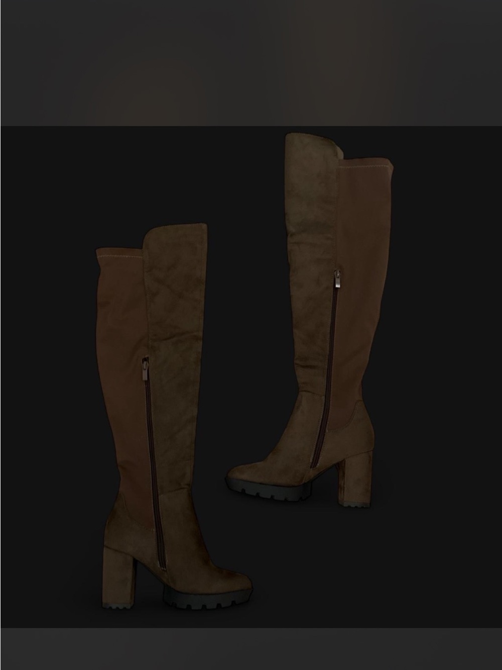 Tall Brown Knee-High Block 3” Heel Boots - Women's Fashion Boots